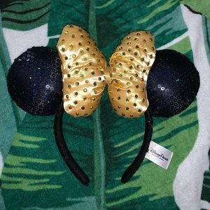 Disney Parks Gold Jewel Minnie Ears